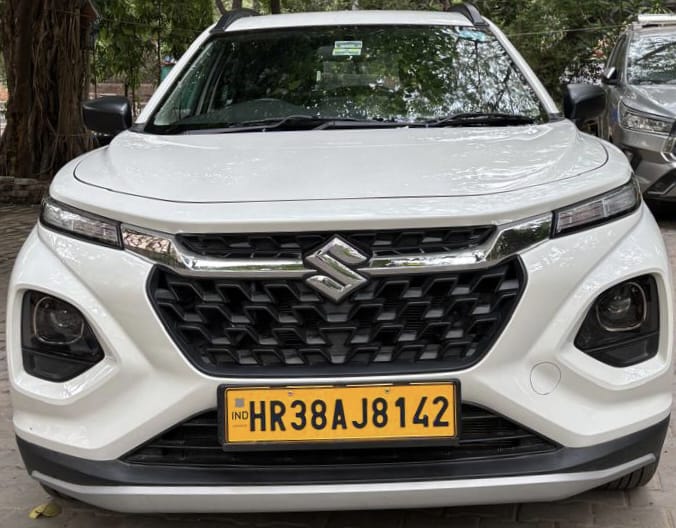 White SUV, front view
