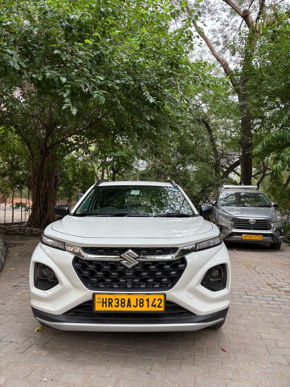 White SUV with spacious group travel options