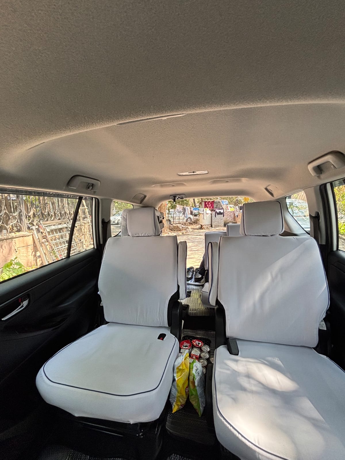 Passenger seating inside a group vehicle