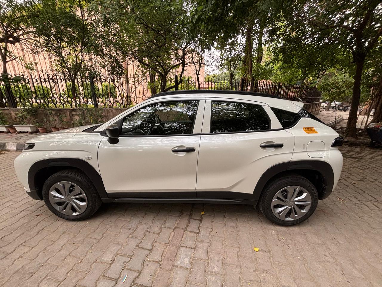 White SUV side view