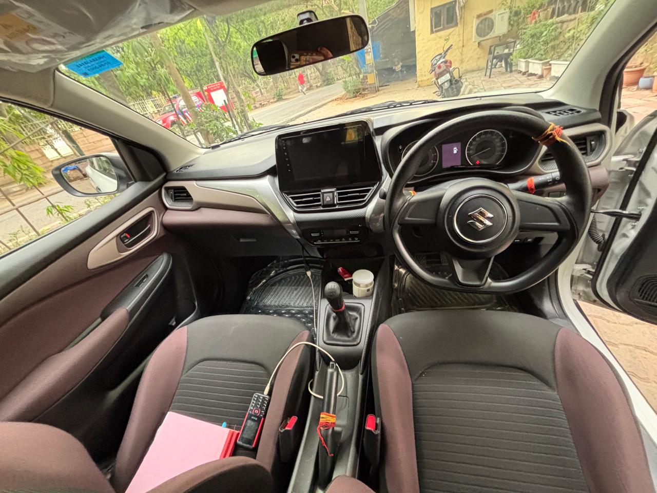 Driver controls inside a vehicle